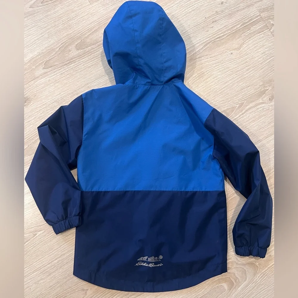 Blue Hooded Windbreaker Jacket